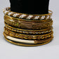 Gold & White Stackable Bangles 15 Pcs