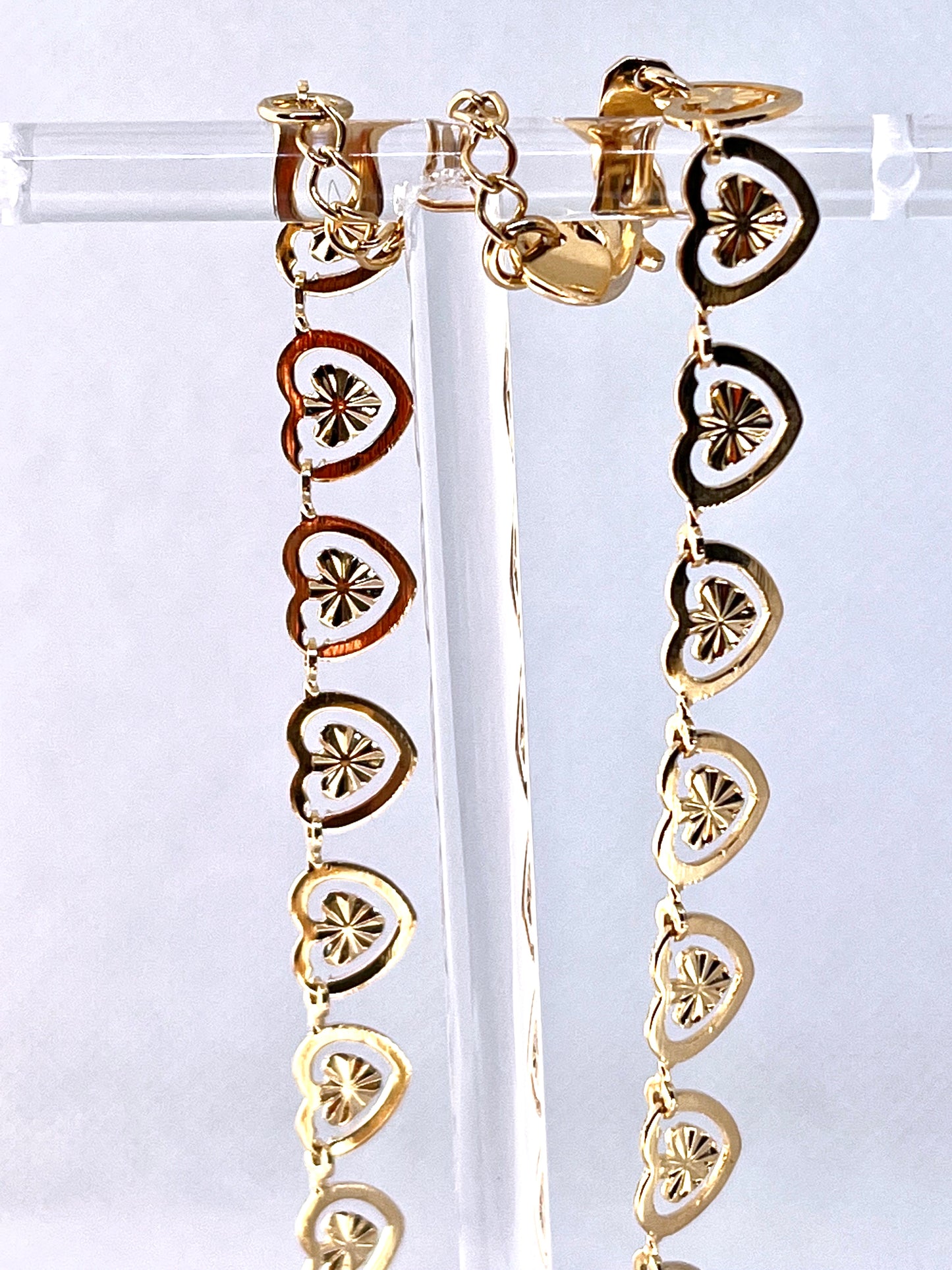 Gold Filled Anklet Heart Design Polished Finish Golden Tone