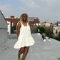 Off White Mini Sleeveless Denim Dress