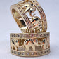 Gold Filled Multi Stone Ring Elephant Design With Micro Pave Golden Tone