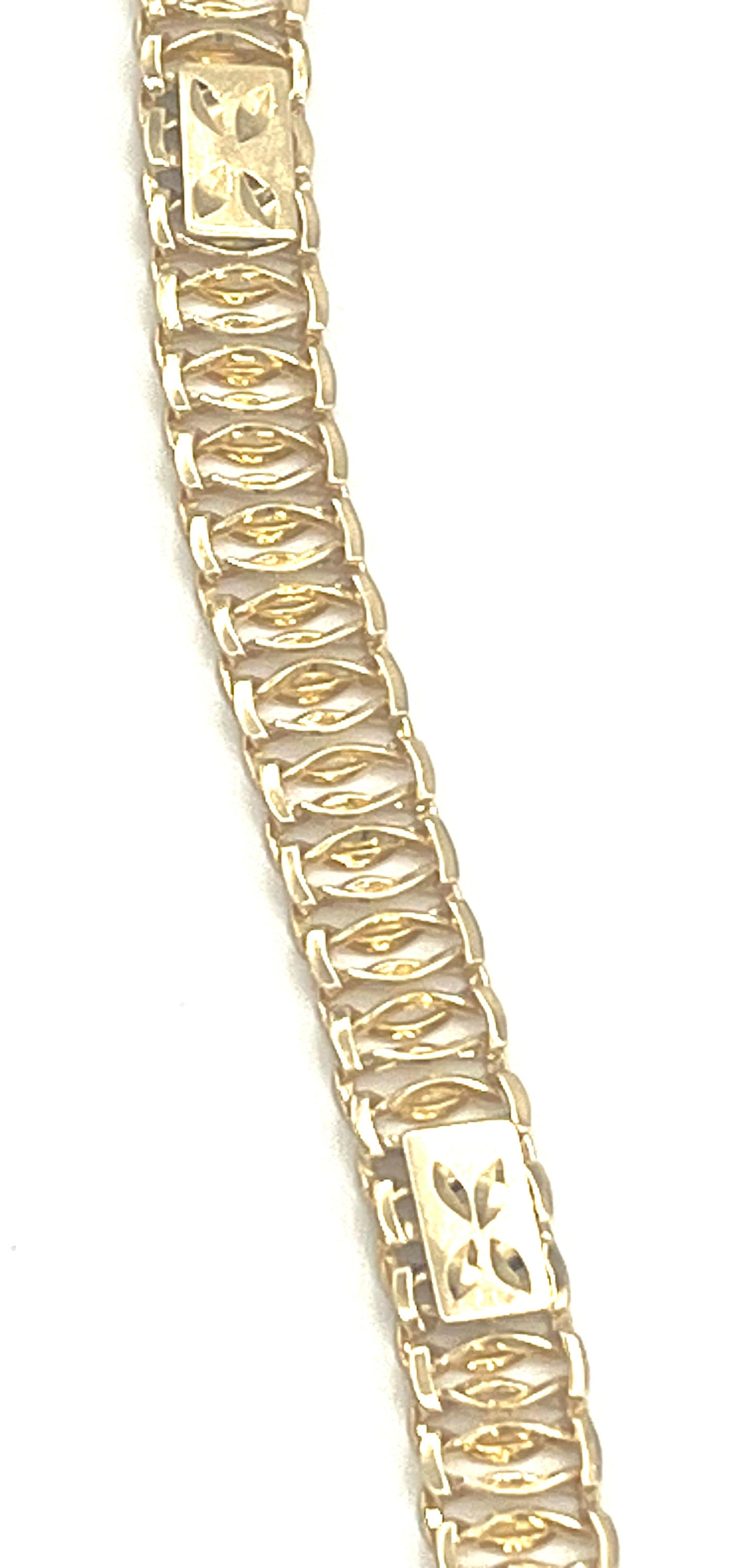 Gold Filled Fancy Link Anklet Polished Finish Golden Tone