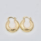 Gold Finish 26mm Small Hoop Hollow Design Diamond Cutting Finish Golden Tone