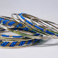 Silver & Blue Stackable Bangles Bangle 13 Pcs