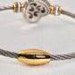 Two Tone Heart Classic Cable Bracelet