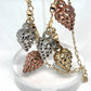 Gold Filled 10" Charm Anklet Strawberry Design Polished Finish Tri Tone