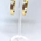 Gold Finish 40mm Medium Hoop Greek Key Design Diamond Cutting Finish Golden Tone