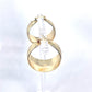 Gold Filled 25mm Small Hoop, Greek Key Design, Diamond Cutting Finish, Golden Tone