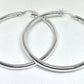 925 Sterling Silver Plain Hoop Earrings - 60mm