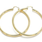 Gold Filled 70mm Extra Large Hoop Earrings Polished Finish Golden Tone