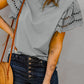 Round Neck Flutter Sleeve Top