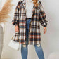 Plaid Drop Shoulder Hooded Coat