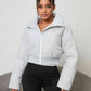 Houndstooth Zip-Up Jacket