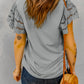 Round Neck Flutter Sleeve Top
