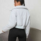 Houndstooth Zip-Up Jacket