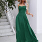 Spaghetti Strap Lace-UP Maxi Dress