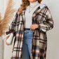 Plaid Drop Shoulder Hooded Coat