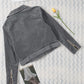Belted Zip-Up Corduroy Jacket