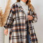 Plaid Drop Shoulder Hooded Coat