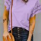 Round Neck Flutter Sleeve Top