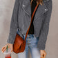 Belted Zip-Up Corduroy Jacket