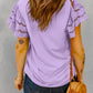Round Neck Flutter Sleeve Top